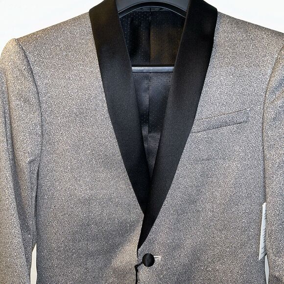 J. Ferrar Blazer Suit Jacket Silver Shine Wrinkle Recovery Stretch 36 Sport Coat - Picture 4 of 11